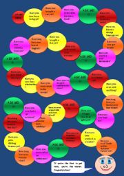 English Worksheet: PRESENT PERFECT board game