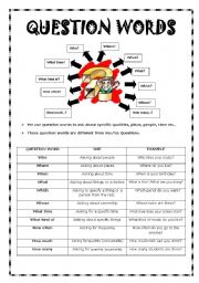 English Worksheet: Question words