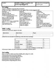 English Worksheet: MODULE 3SECTION4SPEAKING THIRD YEAR TUNISIAN PUPILS