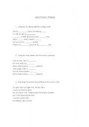 English worksheet: Song: Patience by Guns N Roses