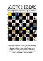 Personality Adjective & Opposite Chessboard with Key
