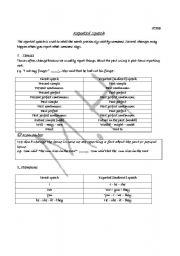 English Worksheet: Reported Speech