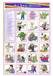 Past Simple Pack: Past Simple Activities [21 irregular verbs]  2 kinds of exercises ((2 pages)) ***editable