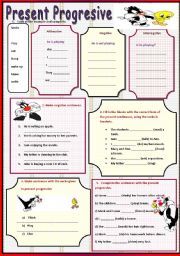 English Worksheet: Present progressive or Present continuous