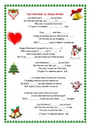 English Worksheet: Last Christmas by George Michael