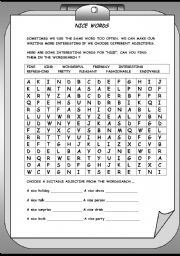 English worksheet: NICE WORDS