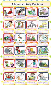 English Worksheet: Chores and daily routines