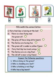 English worksheet: Choose the right fairy or elf!