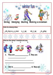 English Worksheet: Winter fun