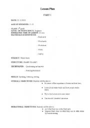 English Worksheet: lesson plan