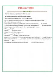English Worksheet: Practice phrasal verbs