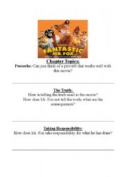 Fantastic Mr. Fox Worksheet