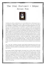 English Worksheet: The Oval Portrait - text and reading comprehension