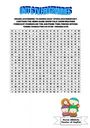 English worksheet: unit 6 tv programmes puzzle