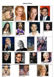 English Worksheet: famous people