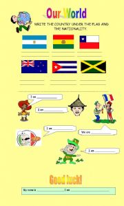 English Worksheet: Our World