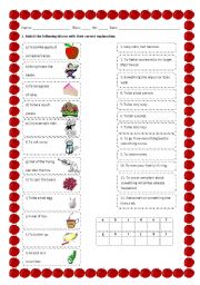 English Worksheet: Idioms on food