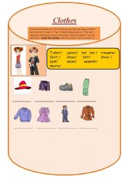 English Worksheet: cloathes