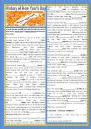 English Worksheet: HISTORY OF NEW YEARS DAY