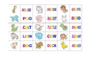 English Worksheet: ANIMAL DOMINO