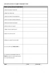English worksheet: Group Discussion on Movie