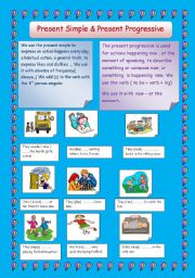English Worksheet: Present  Simple & Present Progressive
