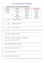 countable and non-countable nouns