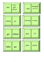 English Worksheet: Free-time activities (dominoes)