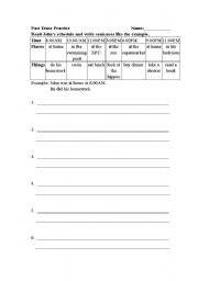 English worksheet: Past Tense Practice  