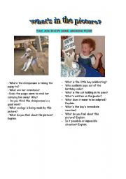 English Worksheet: Lets talk about funny pictures