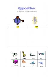 English Worksheet: OPPOSITES