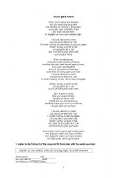 English worksheet: songs