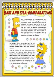 English Worksheet: BART AND LISA: COMPARISONS