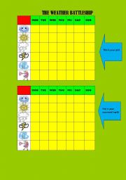 English Worksheet: Game: Weather and Days of the Week