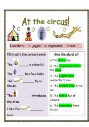 English Worksheet: at the circus