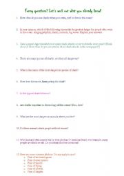 English Worksheet: Questions about sharks!