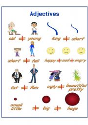 English Worksheet: Adjectives- Opposites (1/3) 