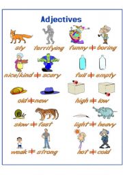 English Worksheet: Adjectives- Opposites (2/3)