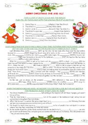 English Worksheet: SANTA VS. GRINCH - fun grammar worksheet