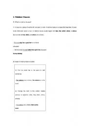 English Worksheet: relative clause