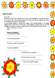 English Worksheet: to be 