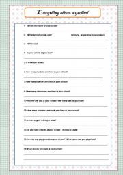 English worksheet: school survey