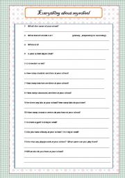 English Worksheet: school survey