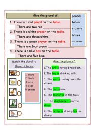 English Worksheet: Give the plural of