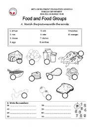 English Worksheet: food groups