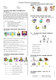 English Worksheet: exam for elementary