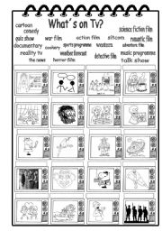 English Worksheet: Whats on TV ?