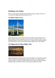 English Worksheet: Buildings and bridges