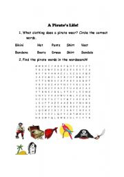 English Worksheet: Pirates