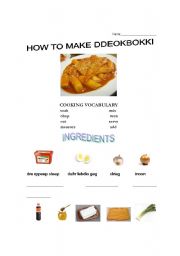 English worksheet: how to make ddeokbokki